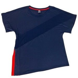 Champion Women’s Navy Blue C9Stretch Asymmetrical Slit Athletic Yoga Shirt Large